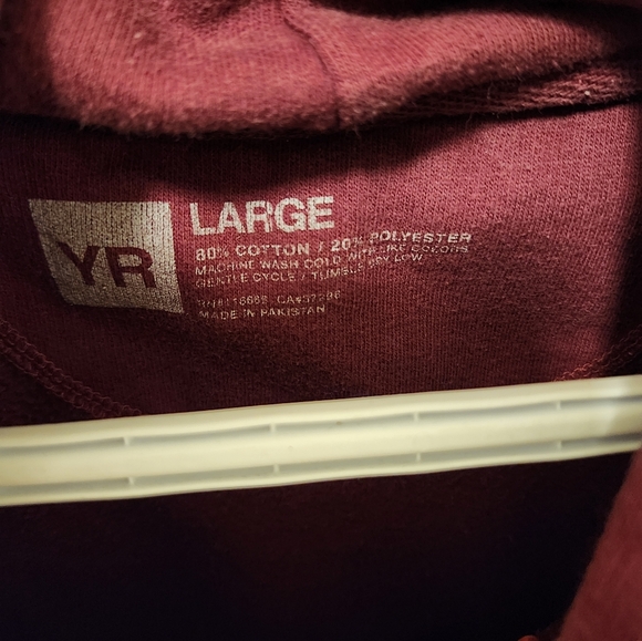RECKLESS Burgundy Hoodie, Size L, EUC - Picture 2 of 3